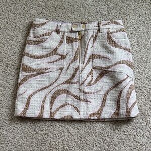 Scotch & Soda Zebra Pattern Mini Skirt in Brown and Cream